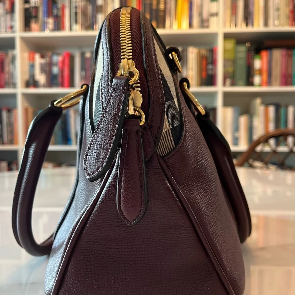 Burberry Dark Red Leather 2-way Bag - Picture 13 of 16